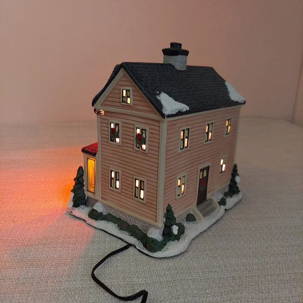 St Nicholas Square Village Collection 2013 Decorating the Tree Illuminated House
